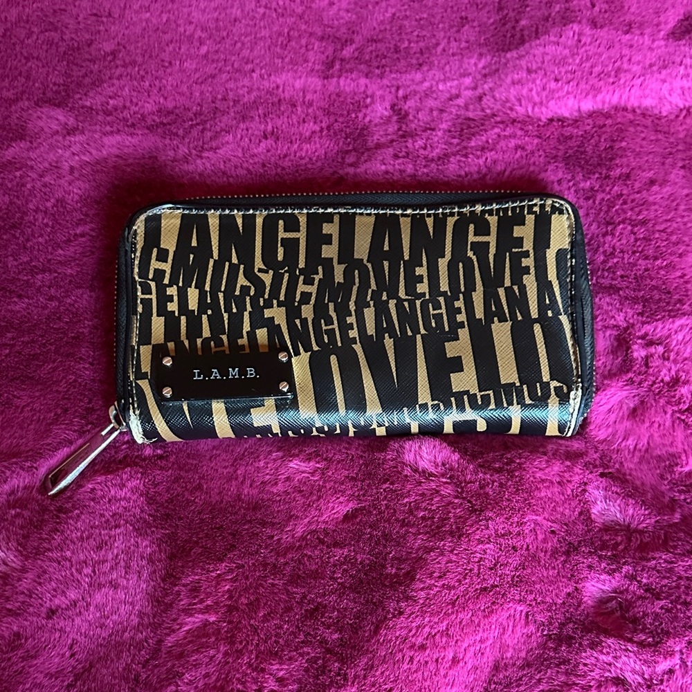 L.A.M.B. Black and Brown Graphic Wallet